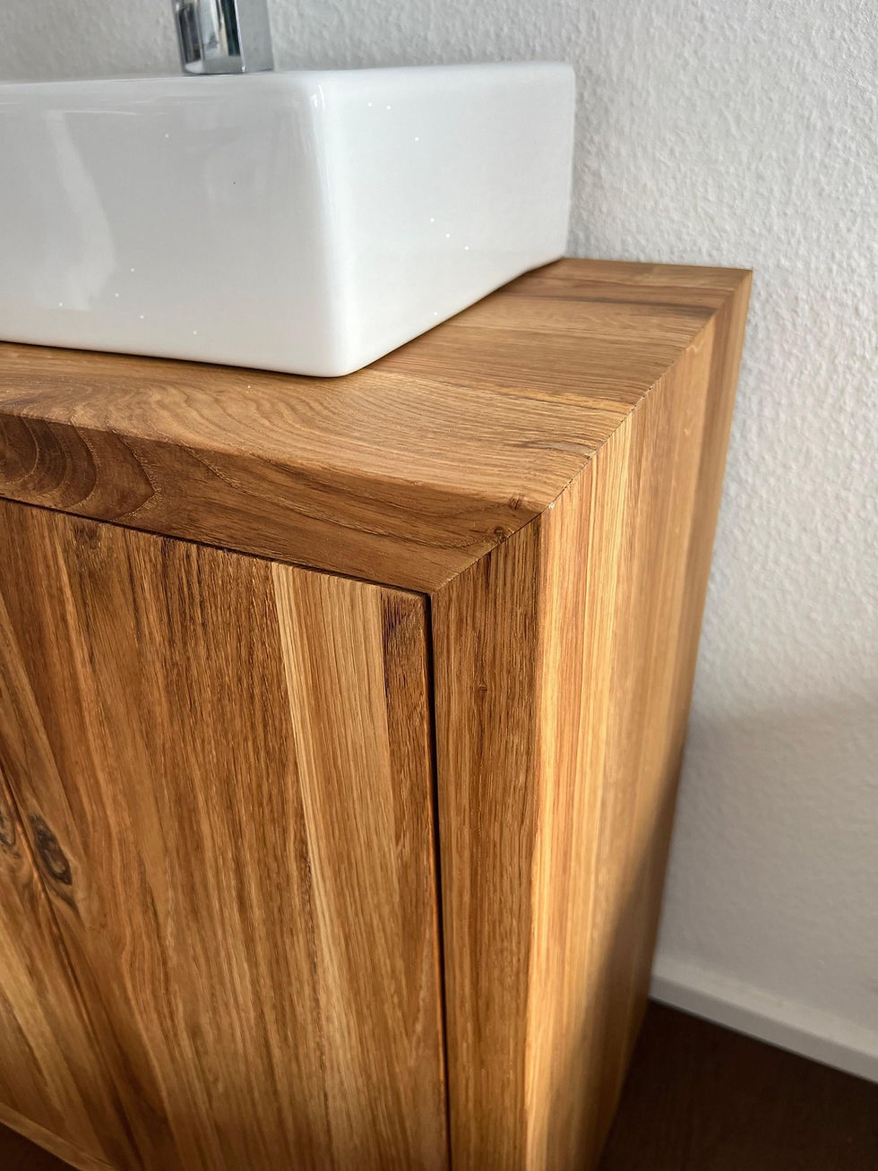 Miniaturbild: Floating Bathroom Vanity, Oak Single Sink Vanity, Under Sink Storage Bathroom...