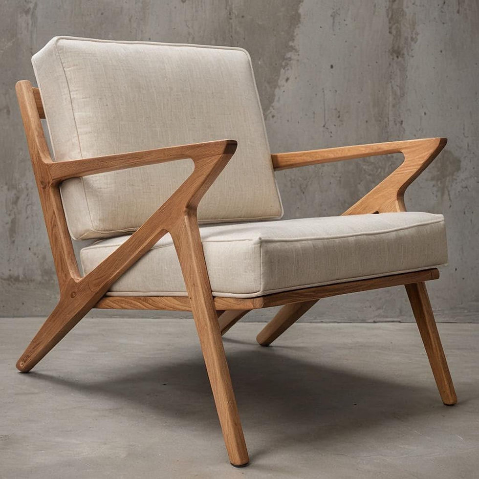 Thumbnail: Wood Accent Kangaroo Chair for Living Room, Patio, Bedroom, Lounge.