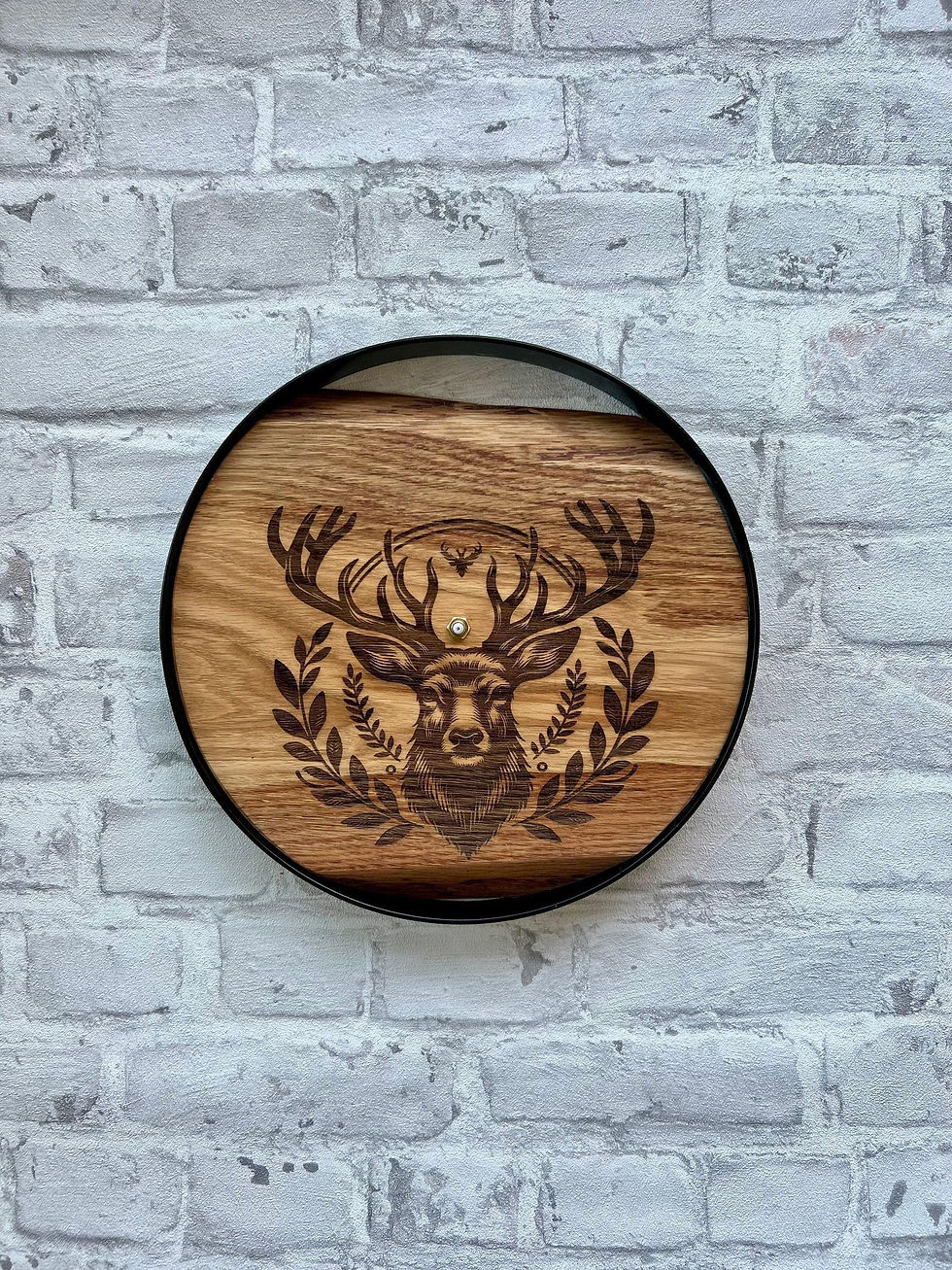Thumbnail: Deer Wall Clock, Carved Wood Wall Clocks, Silent Round Themed Clock, Merry Ch...