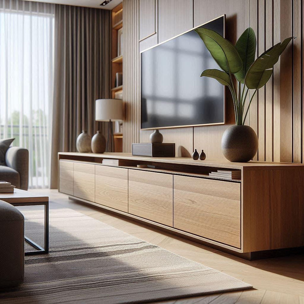 Thumbnail: Solid Wood Lowboard Sideboard Console Table Side Table Cabinet
