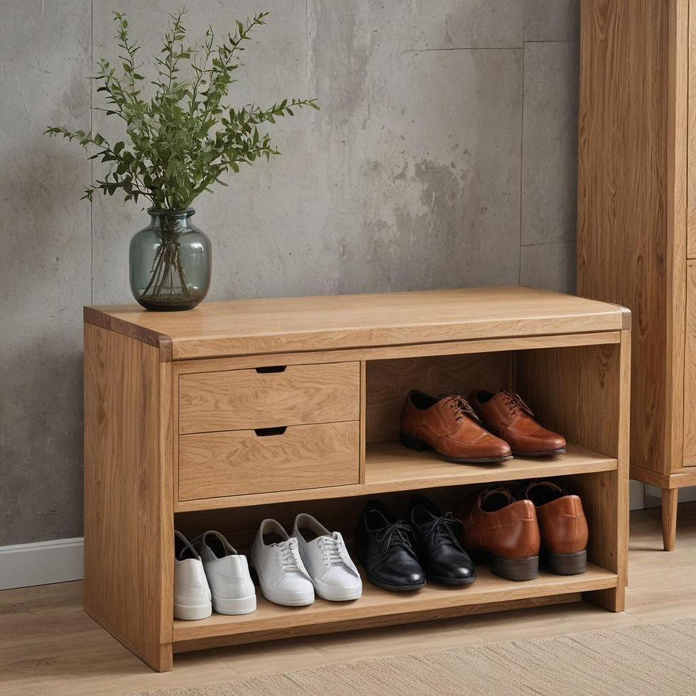 Miniaturbild: Schuhregal Sitzbank, Eiche Massivholz Schuhbank, Schuhregal mit Sitzfläche, S...