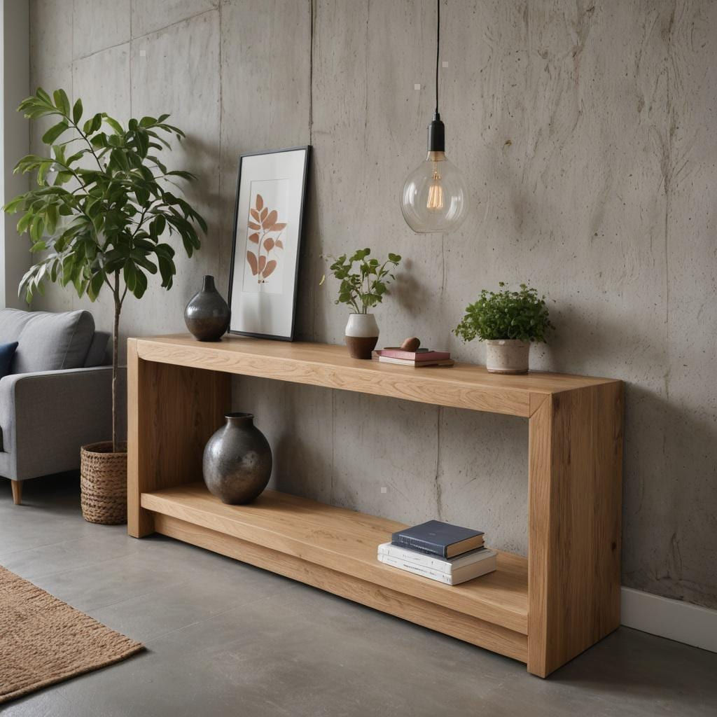 Solid Wood Lowboard Sideboard Console Table Cabinet