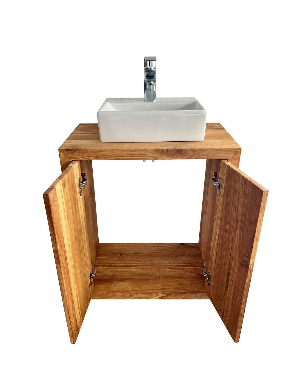 Miniaturbild: Floating Bathroom Vanity, Oak Single Sink Vanity, Under Sink Storage Bathroom...