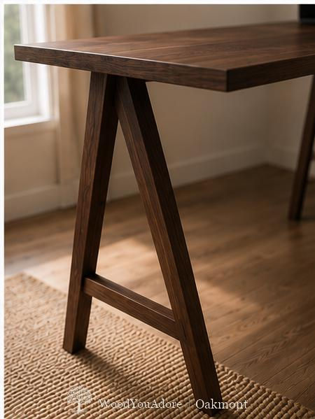Miniaturbild: Solid Wood Home Office Desk "Oakmont" - Customizable Sitting Workstation Table