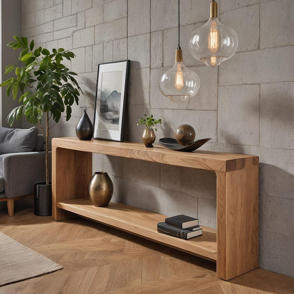 Miniaturbild: Solid Wood Lowboard Sideboard Console Table Side Table Cabinet - Natural Wood