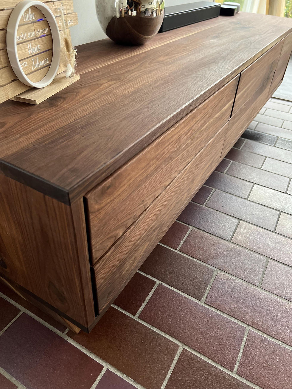Miniaturbild: Walnuss Massivholz Lowboard Sideboard TV Console