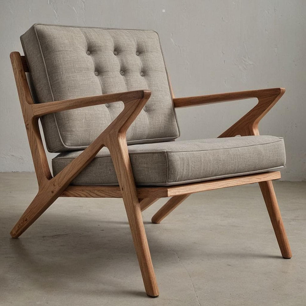 Thumbnail: Wood Accent Kangaroo Chair for Living Room, Patio, Bedroom, Lounge.