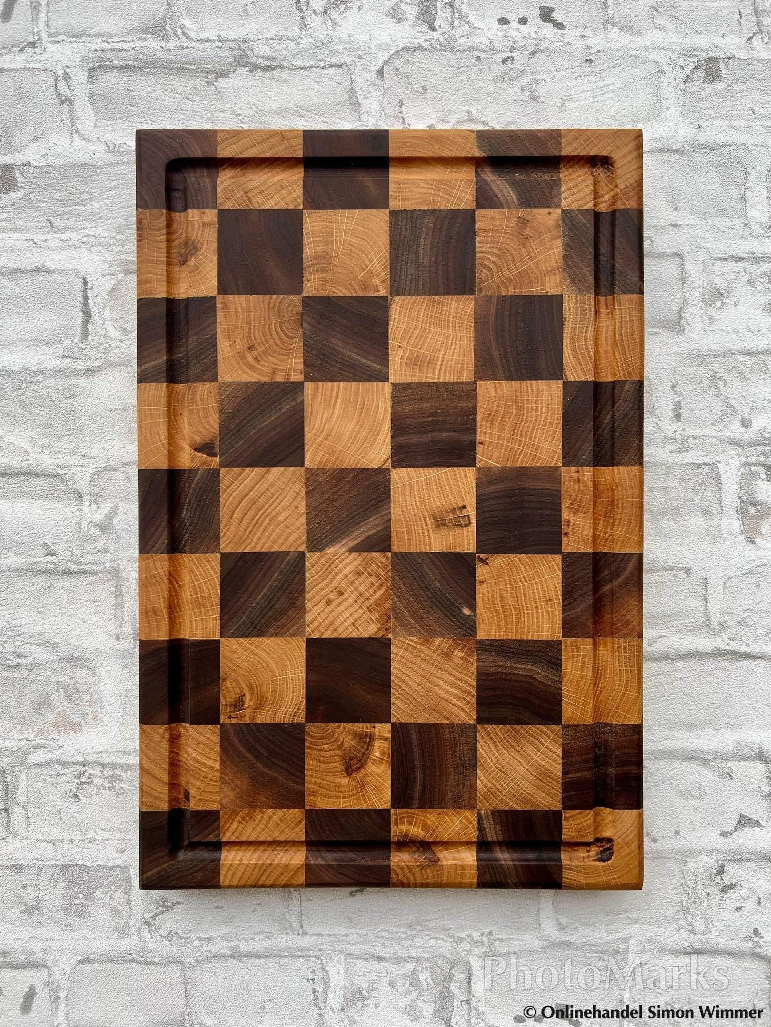 Walnut & Oak Wood Chopping Board with Juice Groove
