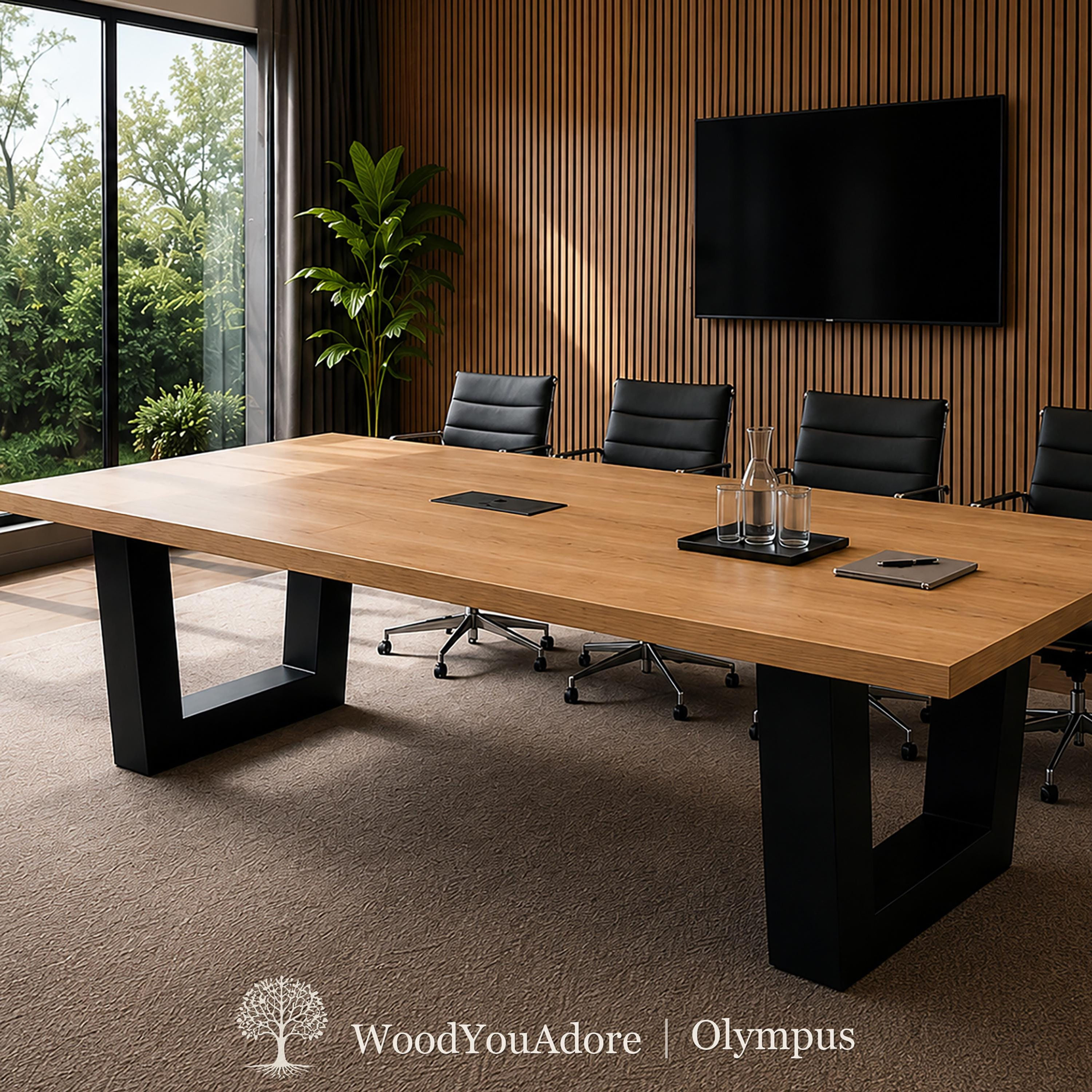 Solid Wood Conference Office Dining Desk - Walnut Finish