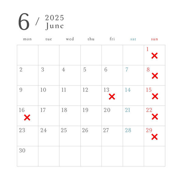 ２０２５年６月営業案内🐸