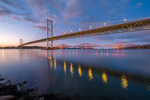 Forth Road Bridge and Forth Rail Bridge, Edinburgh Scotland