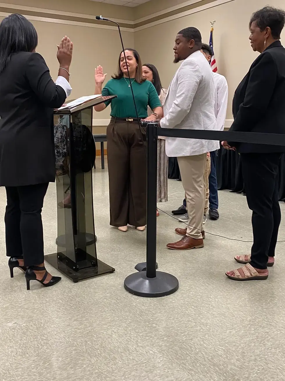Ciara Smith being sworn into office/ The City Of Anniston