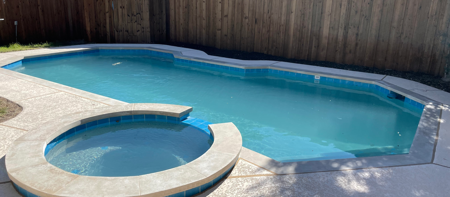New Plaster, Tile, Coping, Deck, and more at this Plano, TX Pool Remodel