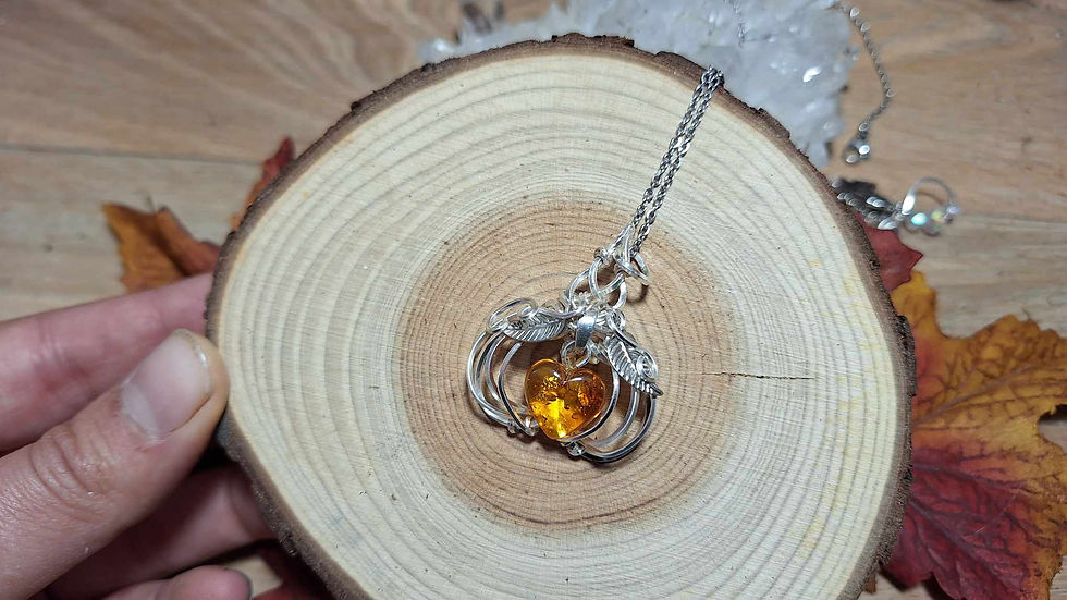 Miniature : MIRIËNA - Ambre Baltique Naturelle, Fil Plaqué Argent 925