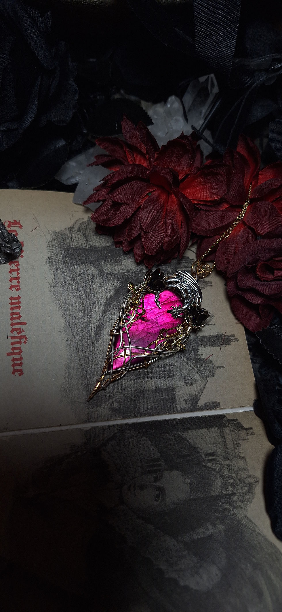 Miniature : RUTH'LAËTH - Labradorite Violette Naturelle Framboise, Fil Plaqué Argent et Or