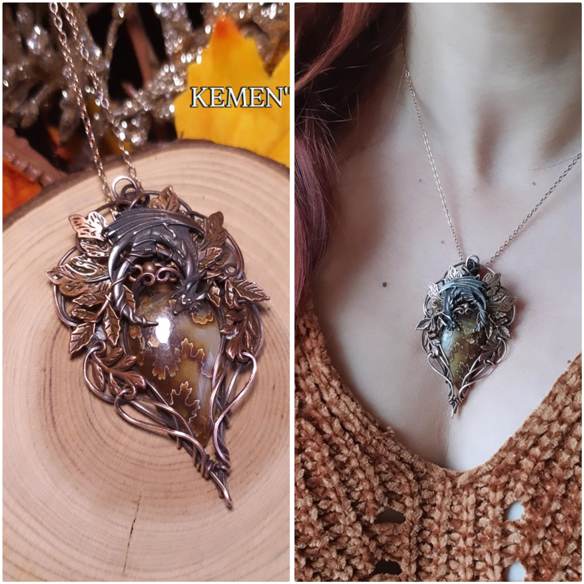 KEMEN'TIRËL - Suture d'Ammonite, Fil de Cuivre Patiné