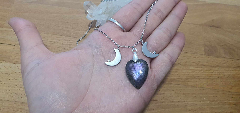 Miniature : CELESTIAL MOONS - Labradorite Violette Naturelle
