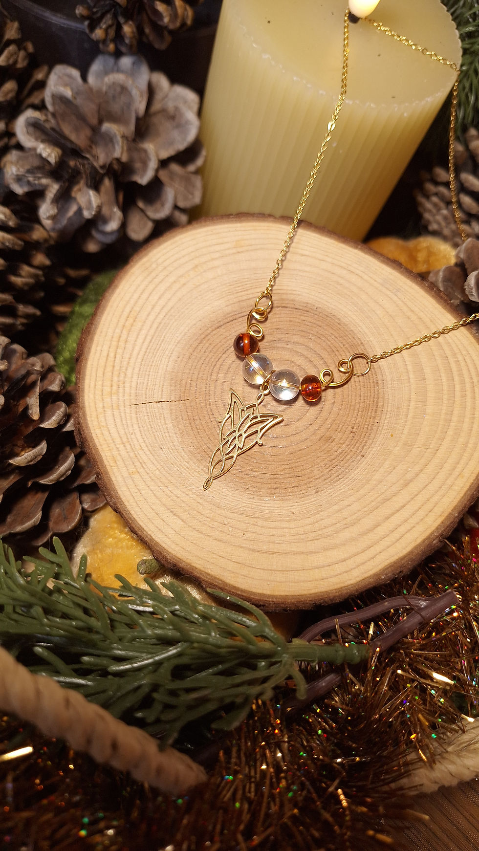 Rêve Elfique - Quartz Aura et Ambre