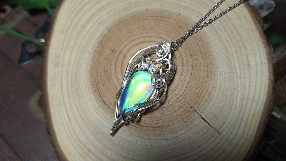 Miniature : INDIL'HELYAN - Opale Aurora, Fil Plaqué Argent 925