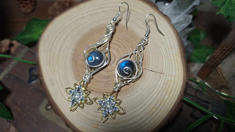 Miniature : LUIN'VANIË - Labradorite Bleues Naturelle, Fil Plaqué Argent 925