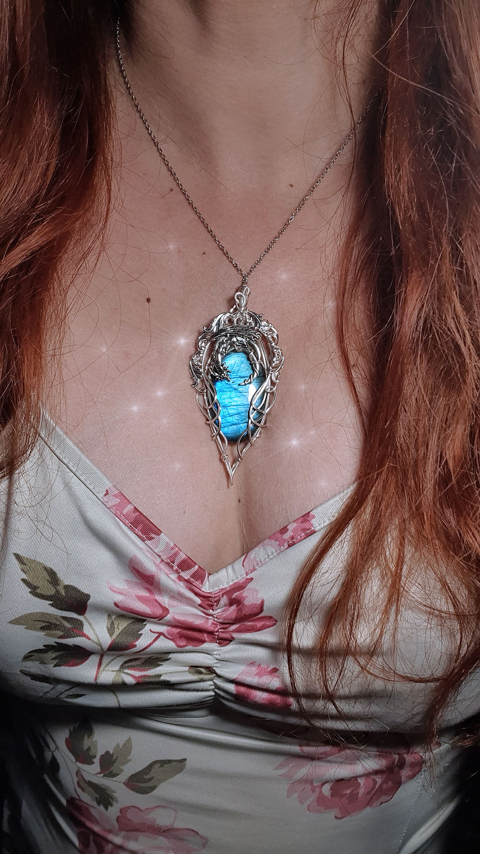 Miniature : ELMENDA'NEN - Labradorite Bleue Naturelle, Fil Plaqué Argent