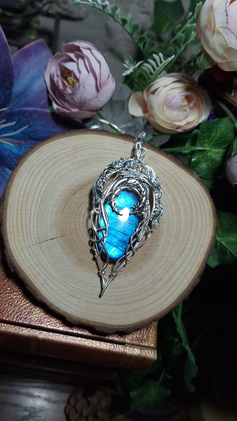 Miniature : ELMENDA'NEN - Labradorite Bleue Naturelle, Fil Plaqué Argent