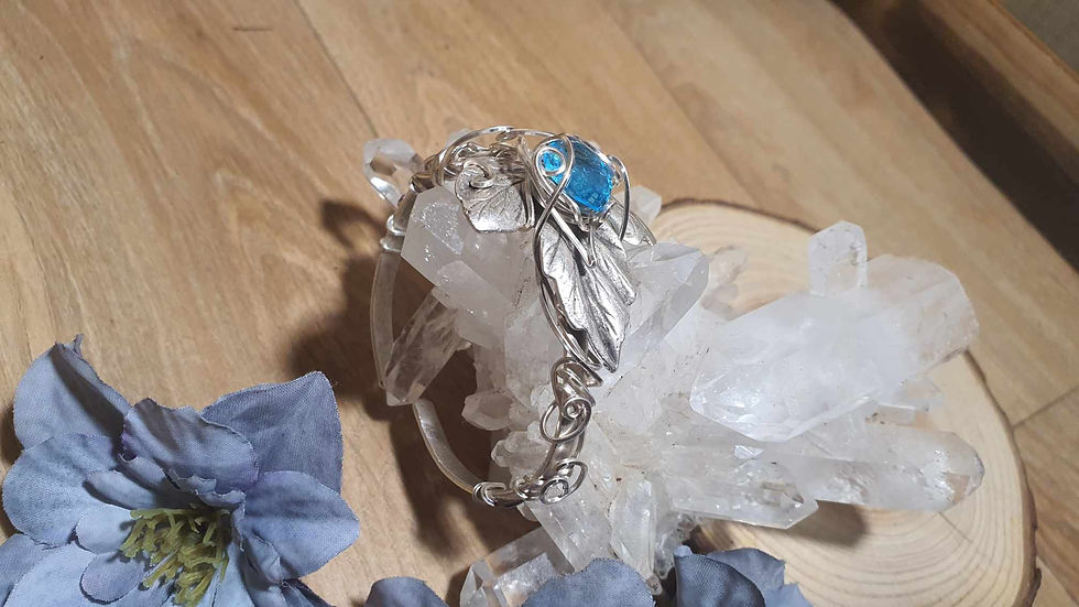Miniature : HELWA'RAN - Zircon Bleu Multifacetté , Fil et Feuille Plaqués Argent 925