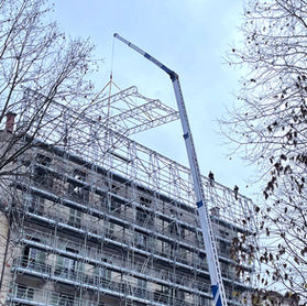 Montage d'un parapluie d'échafaudage à Vichy (03)