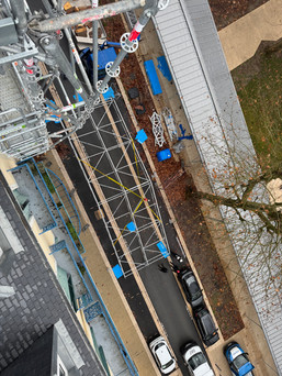 Montage d'un parapluie MINET Échafaudage