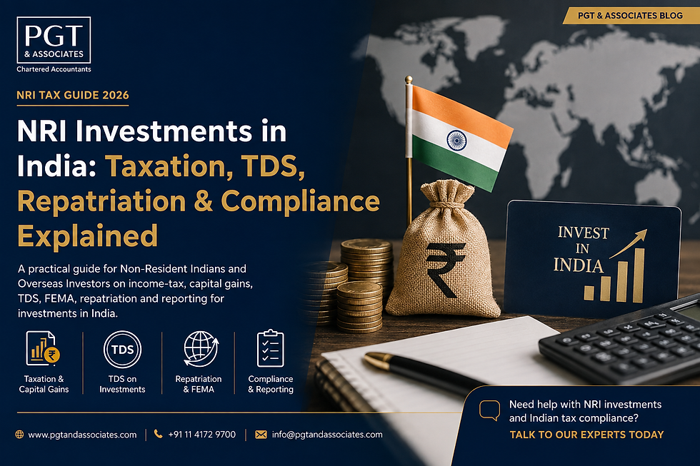 NRI investments in India 2026 tax TDS FEMA repatriation and compliance guide by PGT & Associates
