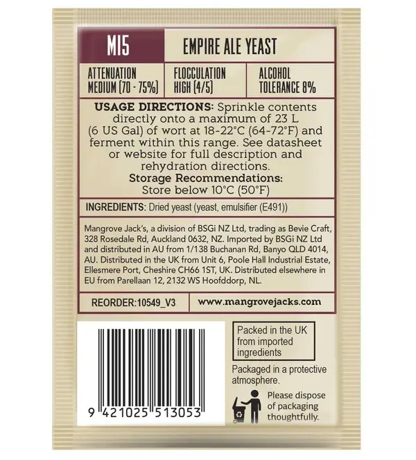 Thumbnail: MJ Craft Series Empire Ale Yeast M15 - 10g