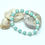 Thumbnail: Beachy Aqua Riverstone & White Heishi Bracelet