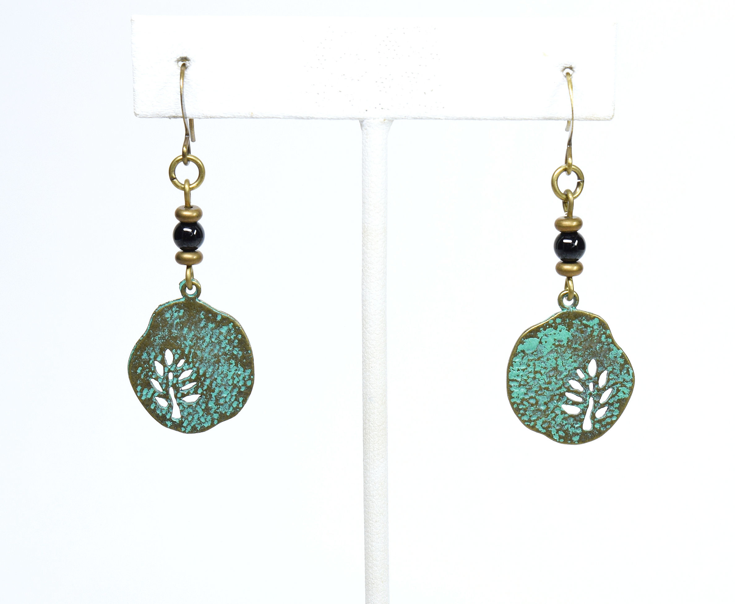 Rustic Patina Tree Earrings