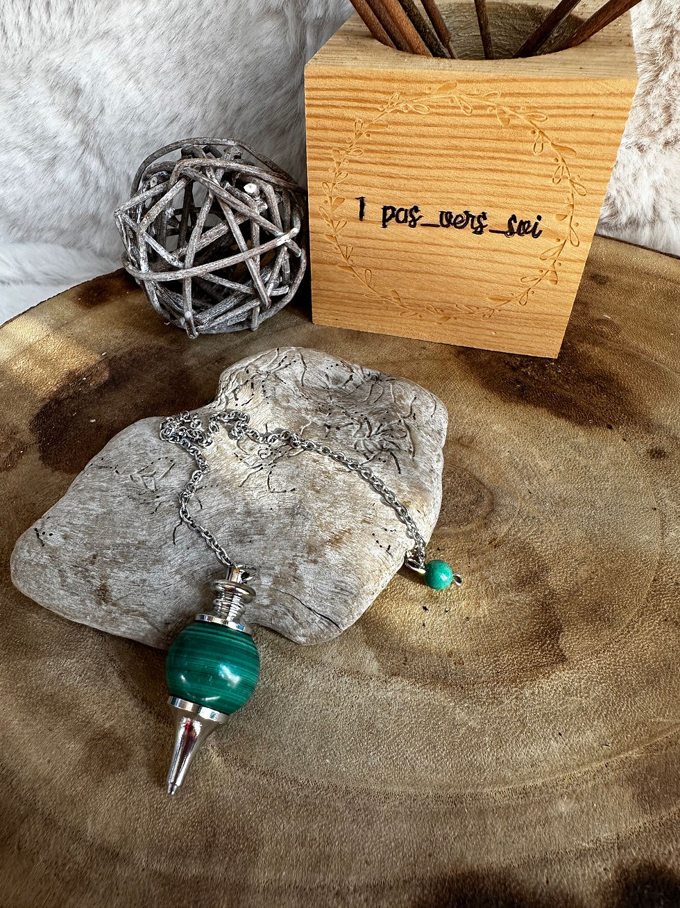 Miniature : Pendule sphère malachite