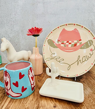 Cowboy themed pottery