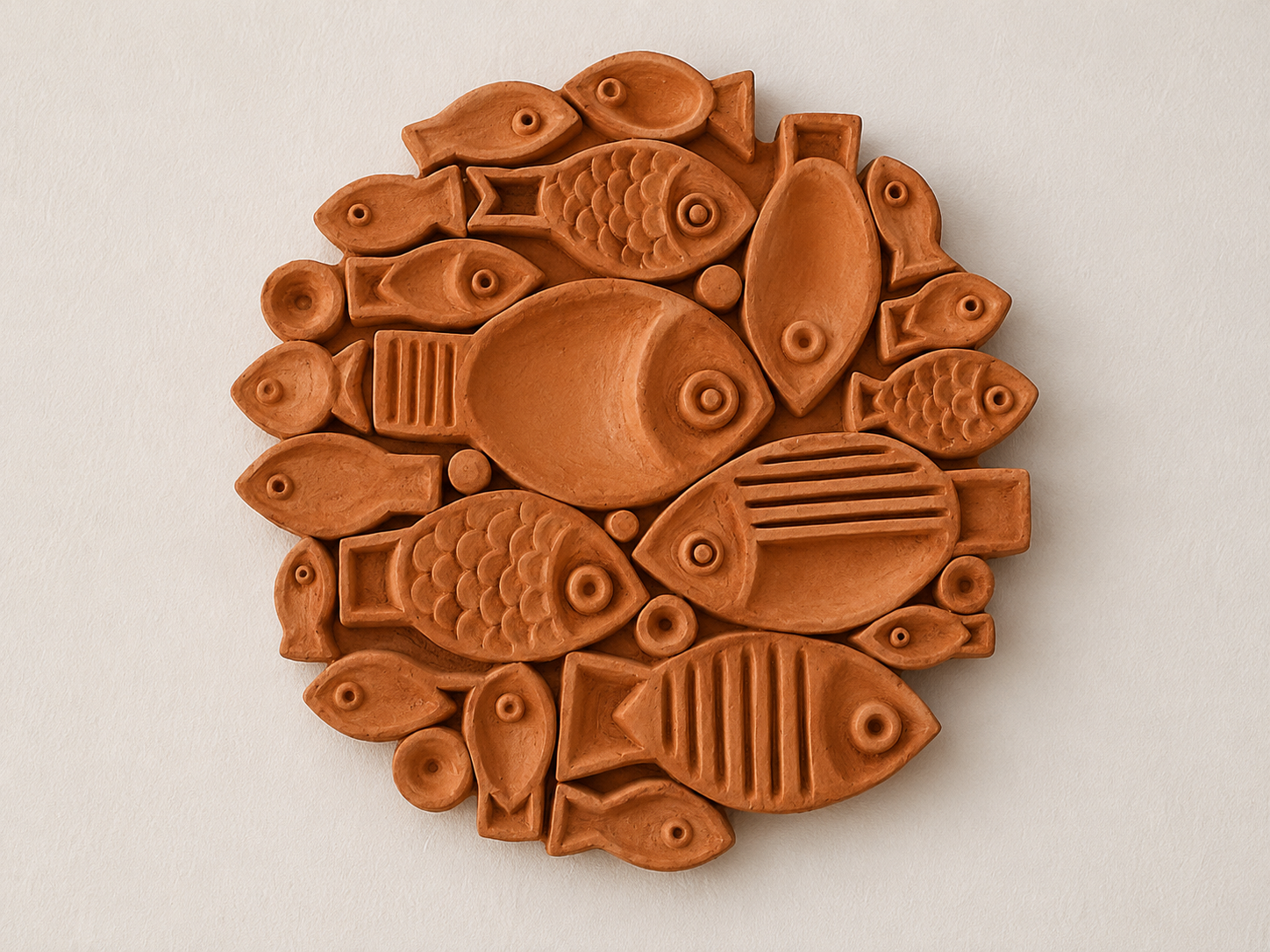 Terracotta Fishscape Relief