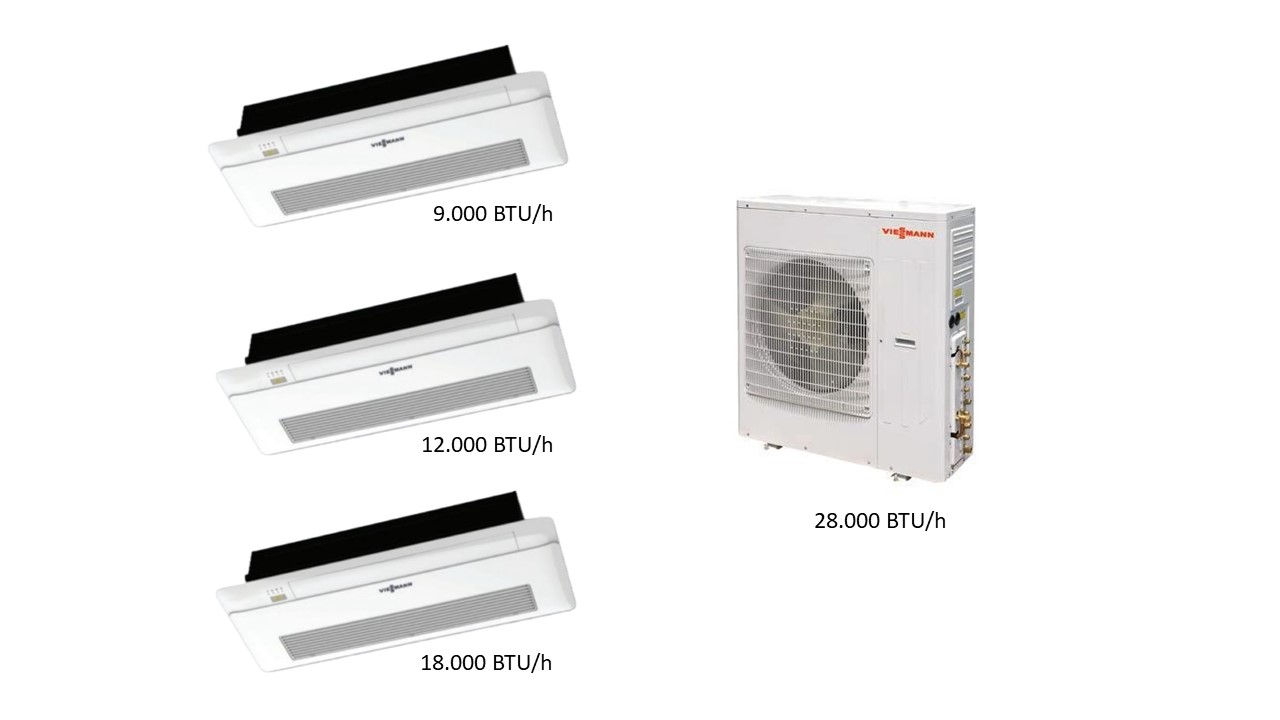 Viessmann Vitoclima Multi 1+3 Tek Yön Kaset Tipi (O4F3080M2) 9+12+18