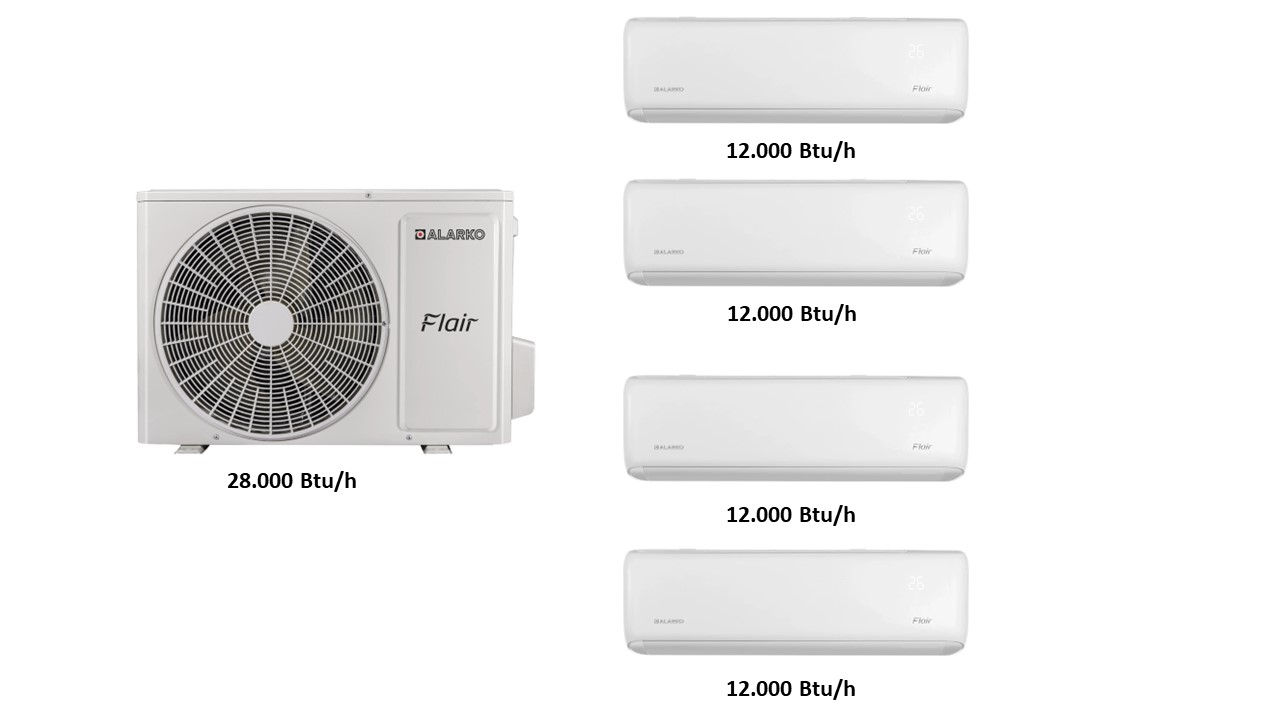 Alarko Flair 4M Multi Split Klima 12+12+12+12 BTU/h İç 28.000 Btu Dış Ünite
