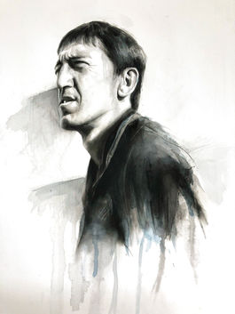 Detailed picture of the painting of Francky Vanderelst of Club Brugge KV