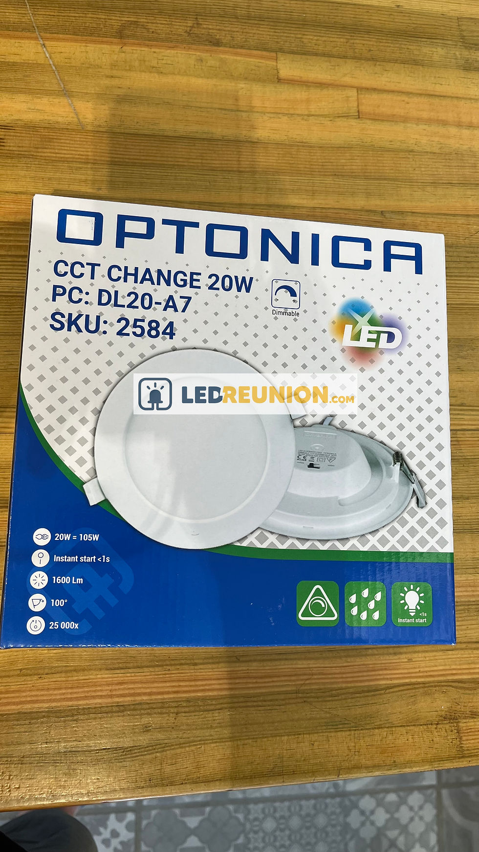 Miniature : Encastré Rond 20W - IP 44 - CCT - Dimmable