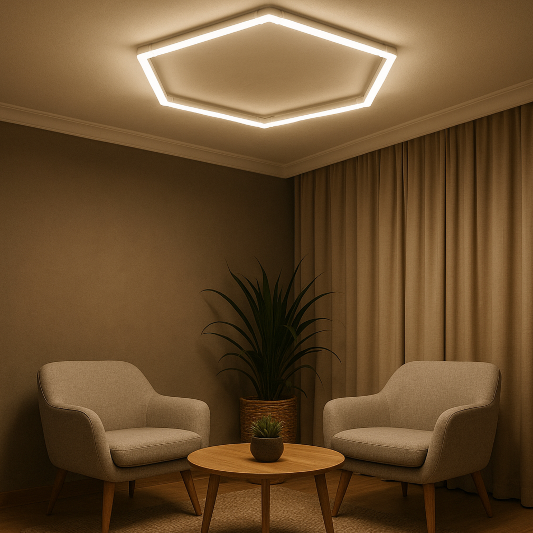 Plafonnier Hexagone 42W 6000K