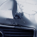 Avant de voiture endommagé