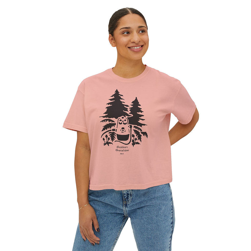 Thumbnail: Outdoor Overdrive PDX Boxy Tee: Music & Forest Graphic T-Shirt