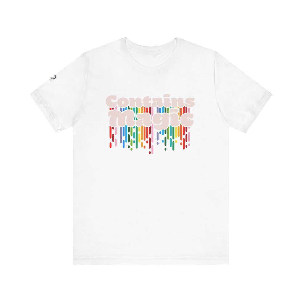 Thumbnail: Soft Unisex T-Shirt – “Contains Magic” with Rainbow Colors