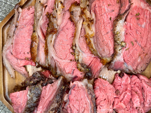 Garlic herb standing rib roast