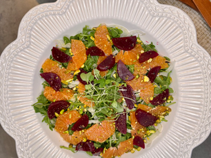 Beet, goat cheese, and orange salad