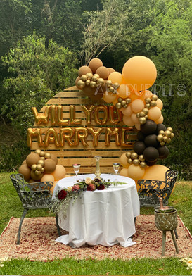 Rustic round backdrop