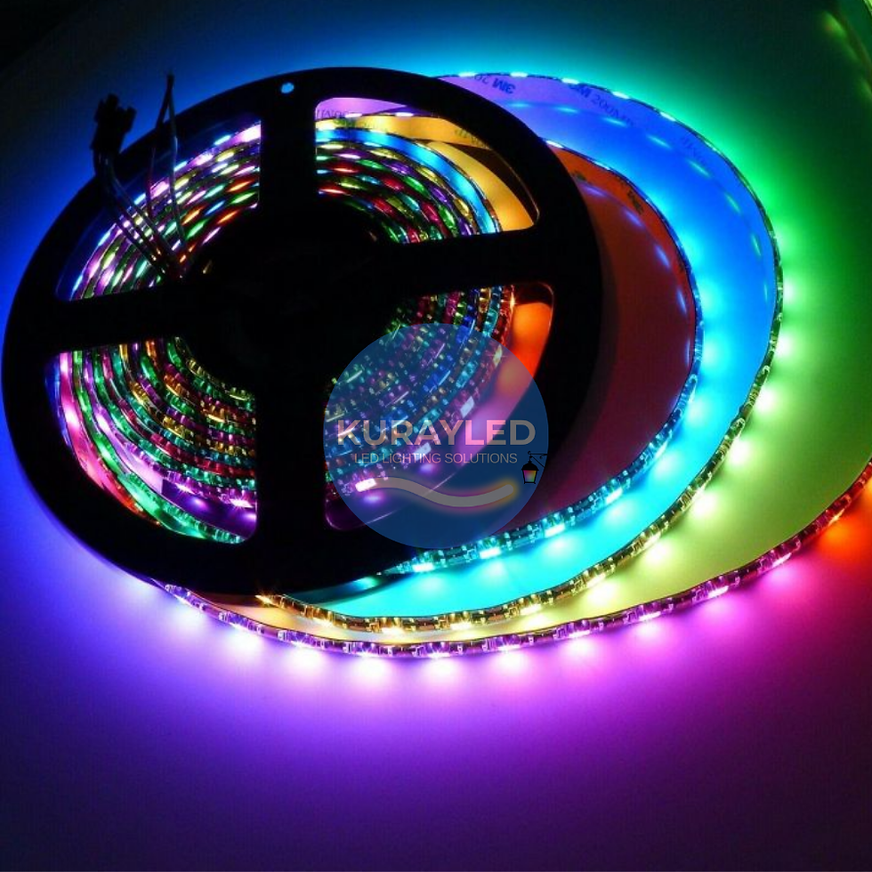 Küçük resim: WS2812B IP20 RGB 5V Pixel Şerit Led Rainbow Efekti