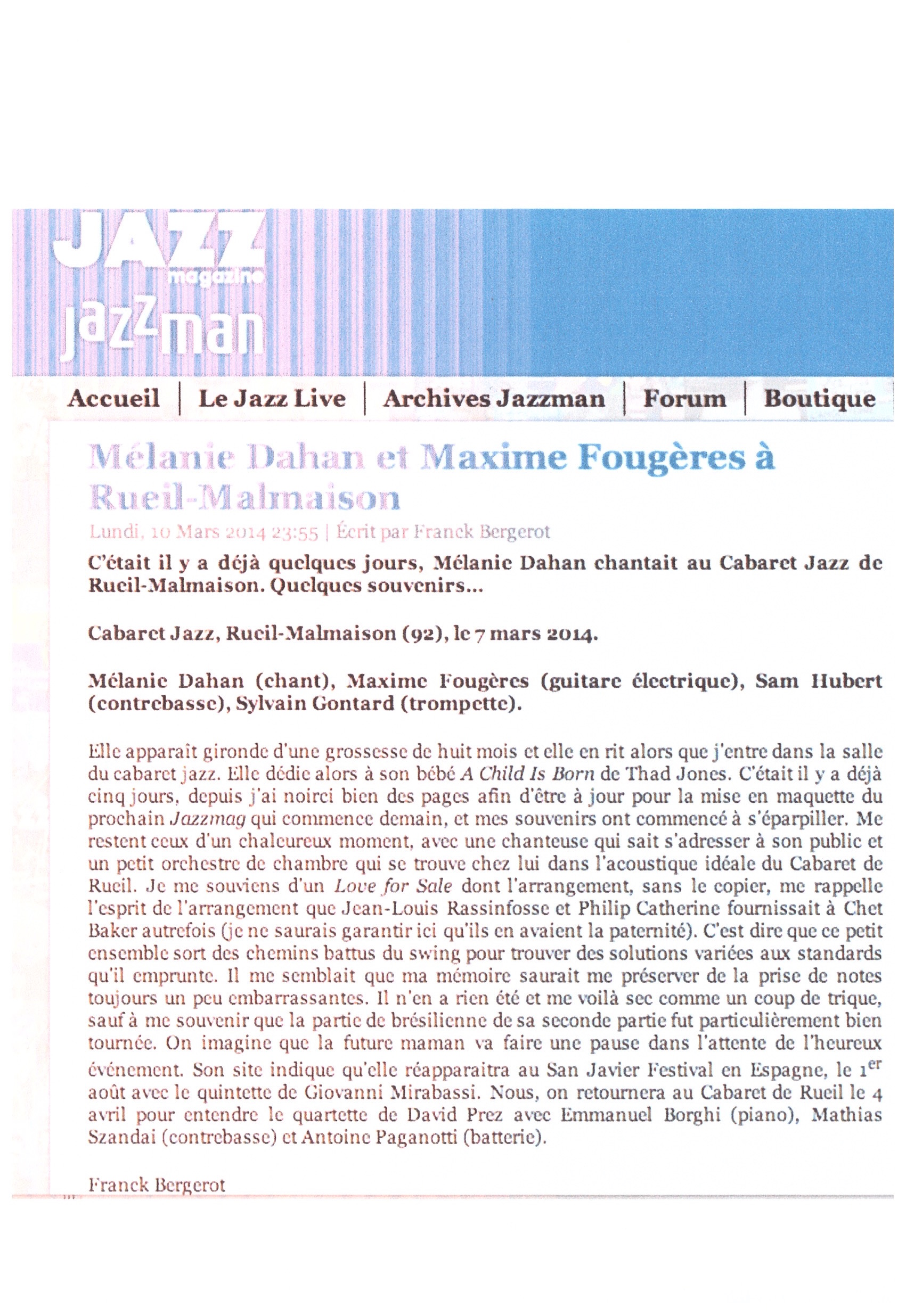 Jazzmag Concert à Rueil
