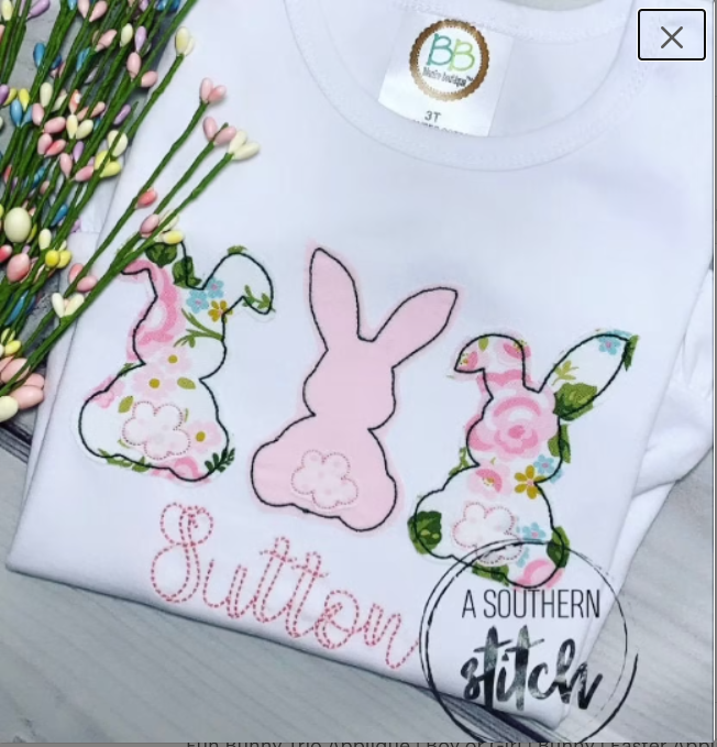 Bunny Trio Applique Shirt